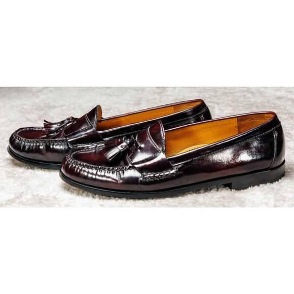 Cole Haan Burgundy Leather Tassel Loafers Slip On Shoes Mens Size 12 - Picture 14 of 16